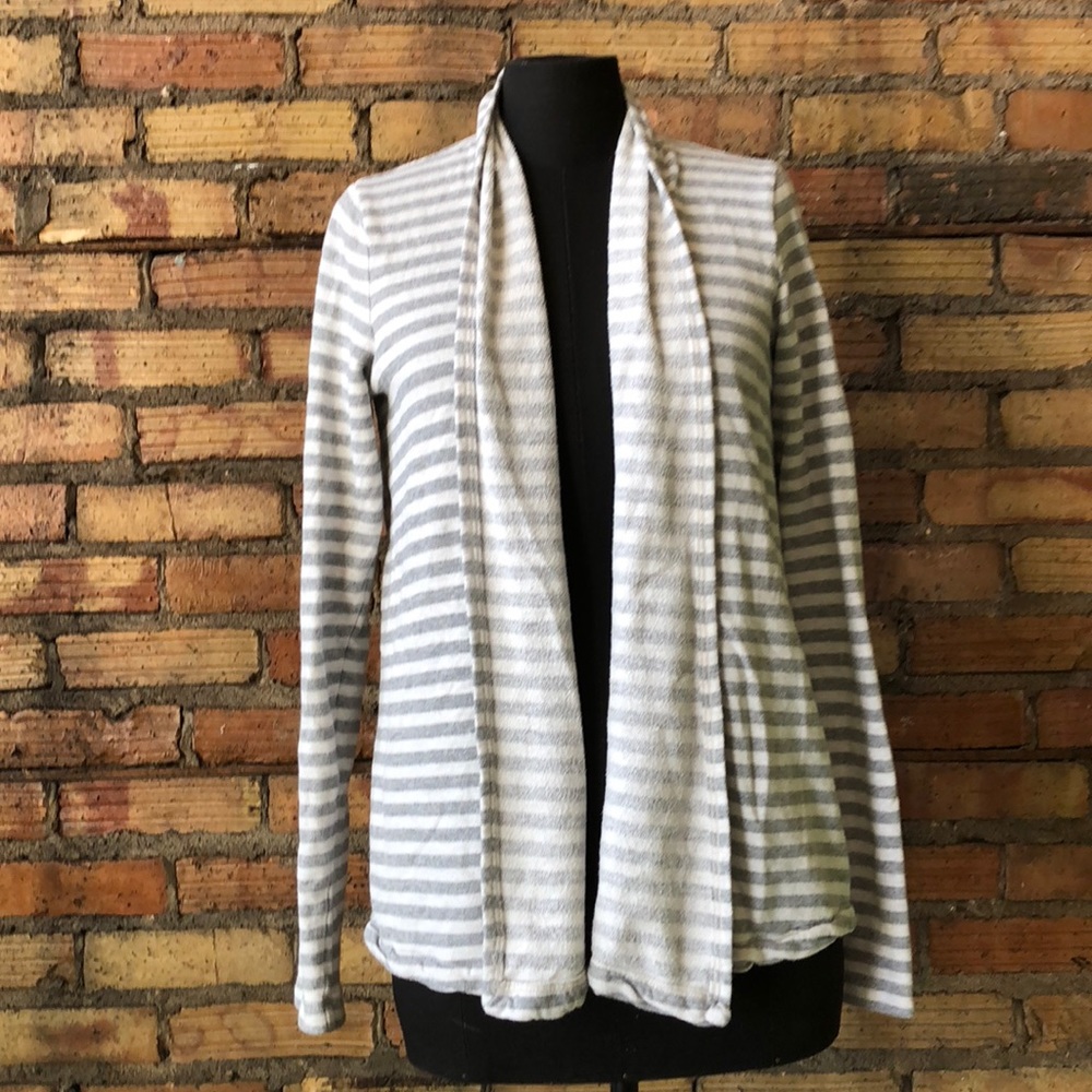 Theory Nordstrom Striped Open Front Sweatshirt - image 2